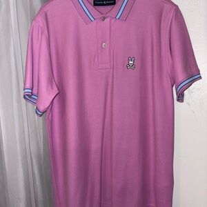 Boys Psycho Bunny Vibrant Pink Polo Shirt with Blue Accents